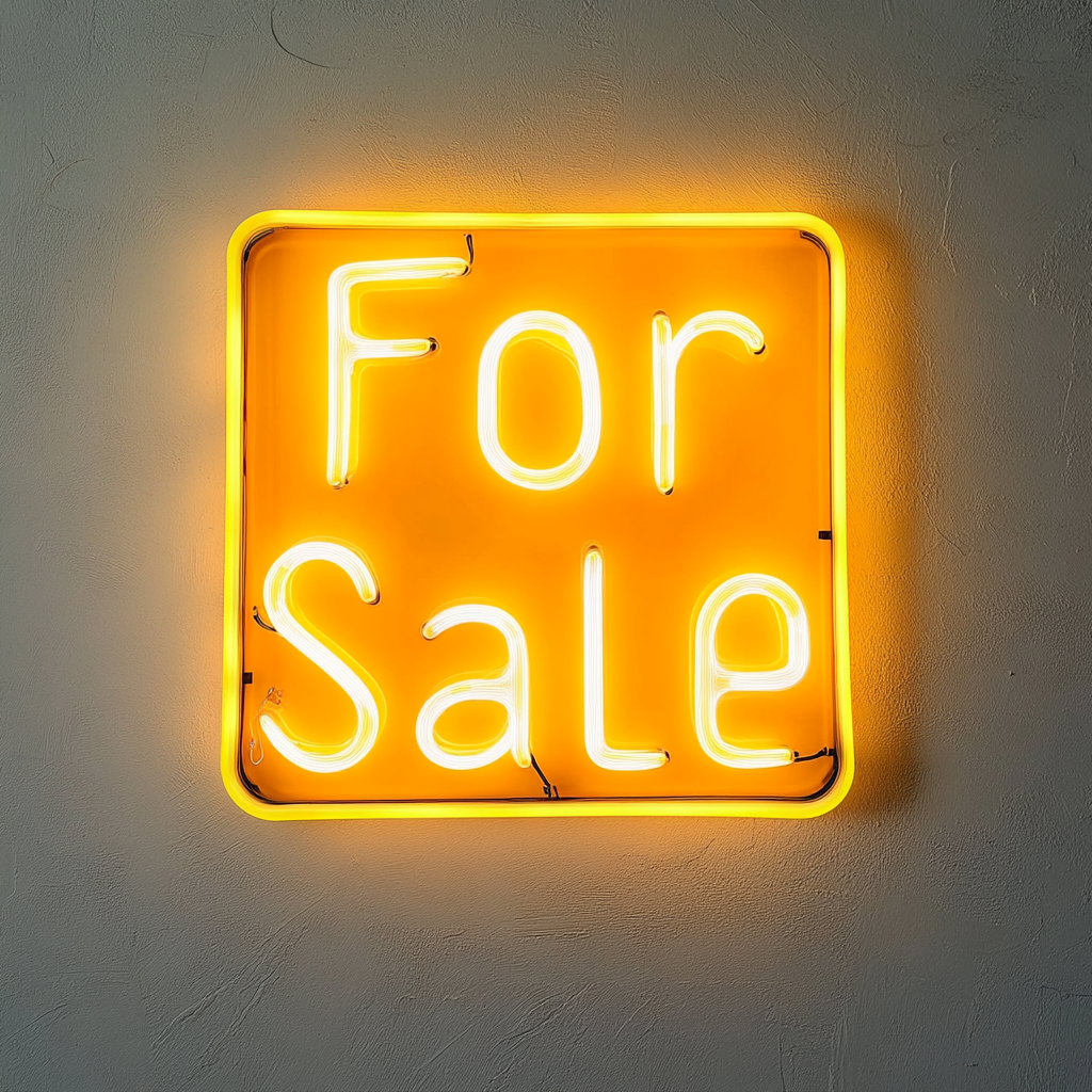 For Sale - Yellow Neon Sign, 18 Inches