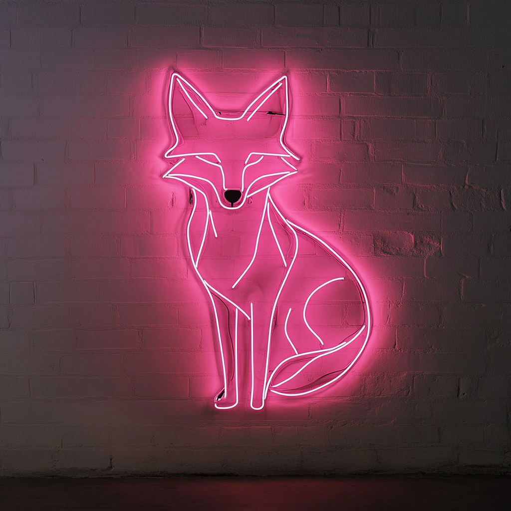 Fox - Pink Neon Sign, 24 Inches