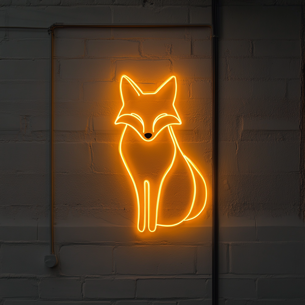 Fox - Yellow Neon Sign, 24 Inches