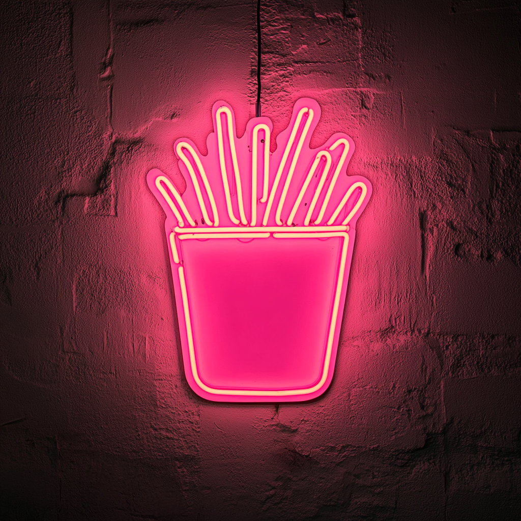 French Fries - Pink Neon Sign, 24 Inches