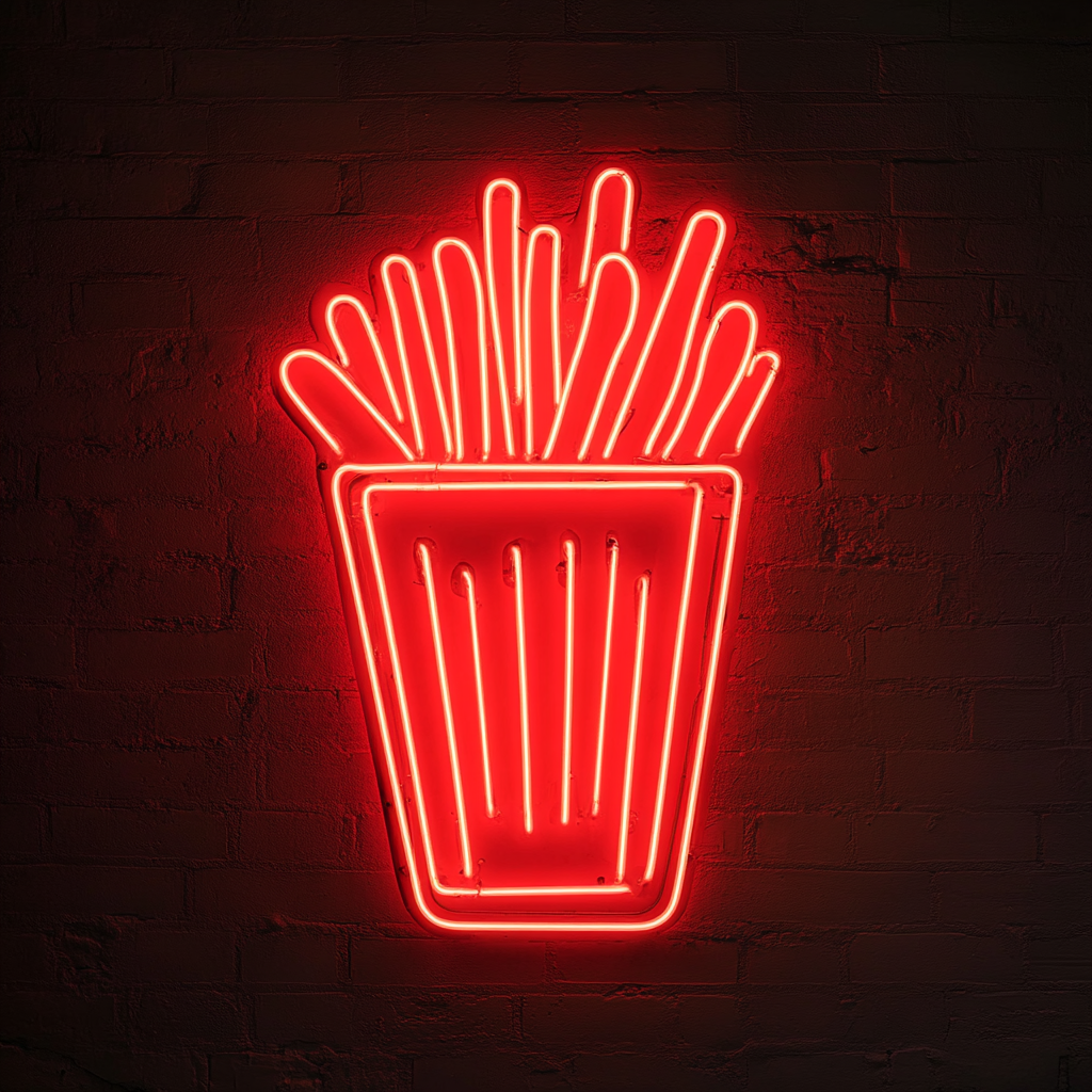 French Fries - Red Neon Sign, 24 Inches