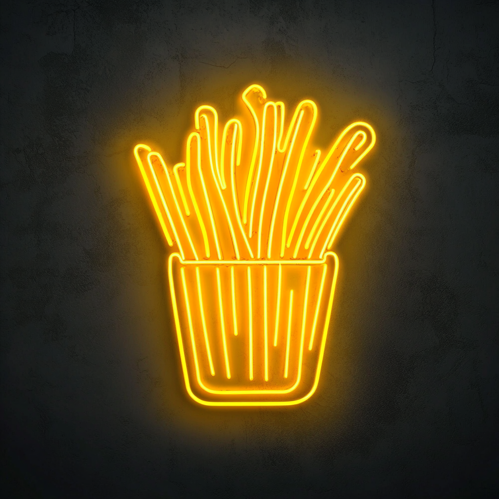 French Fries - Yellow Neon Sign, 24 Inches