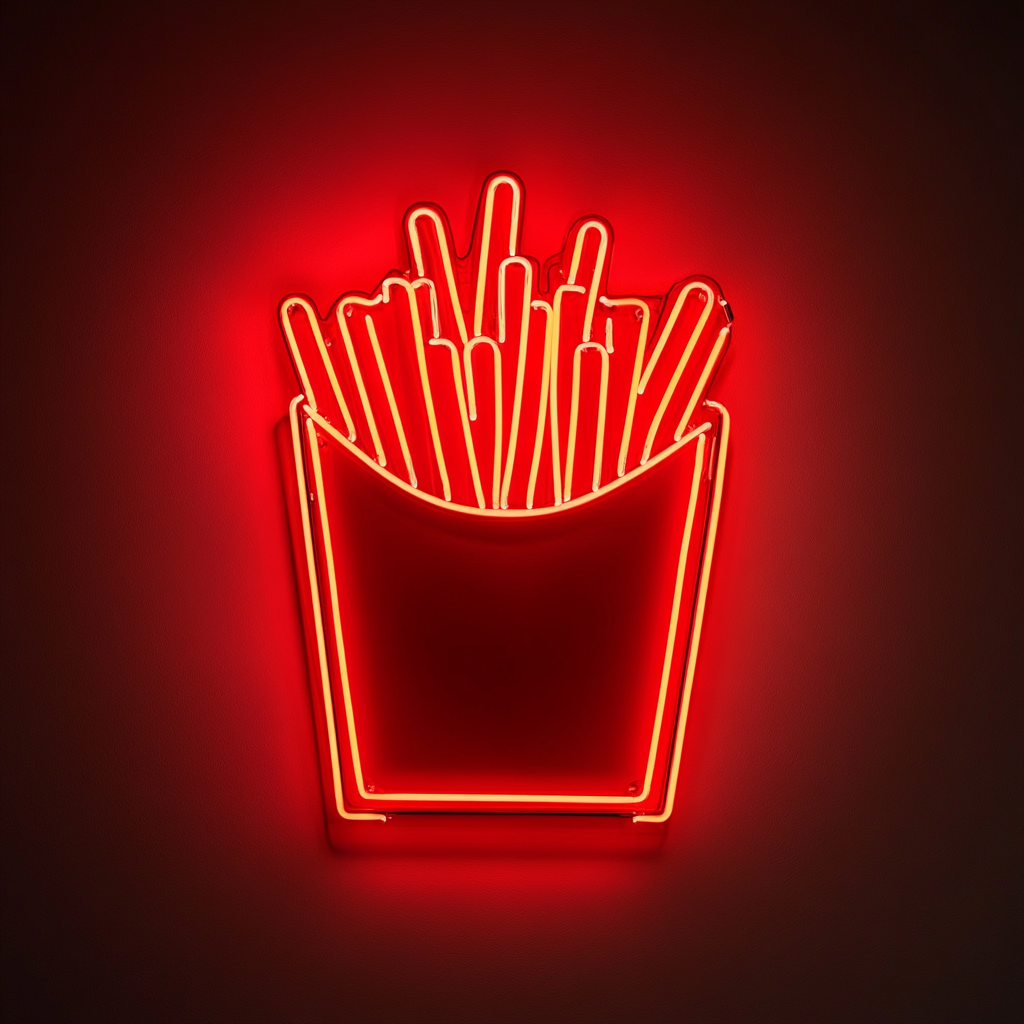 French Fries in Box - Red Neon Sign, 18 Inches