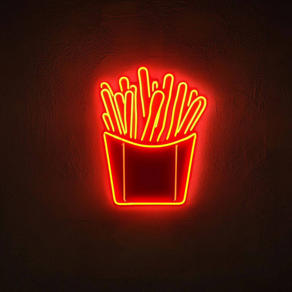 French Fries in Box - Red Neon Sign, 18 Inches