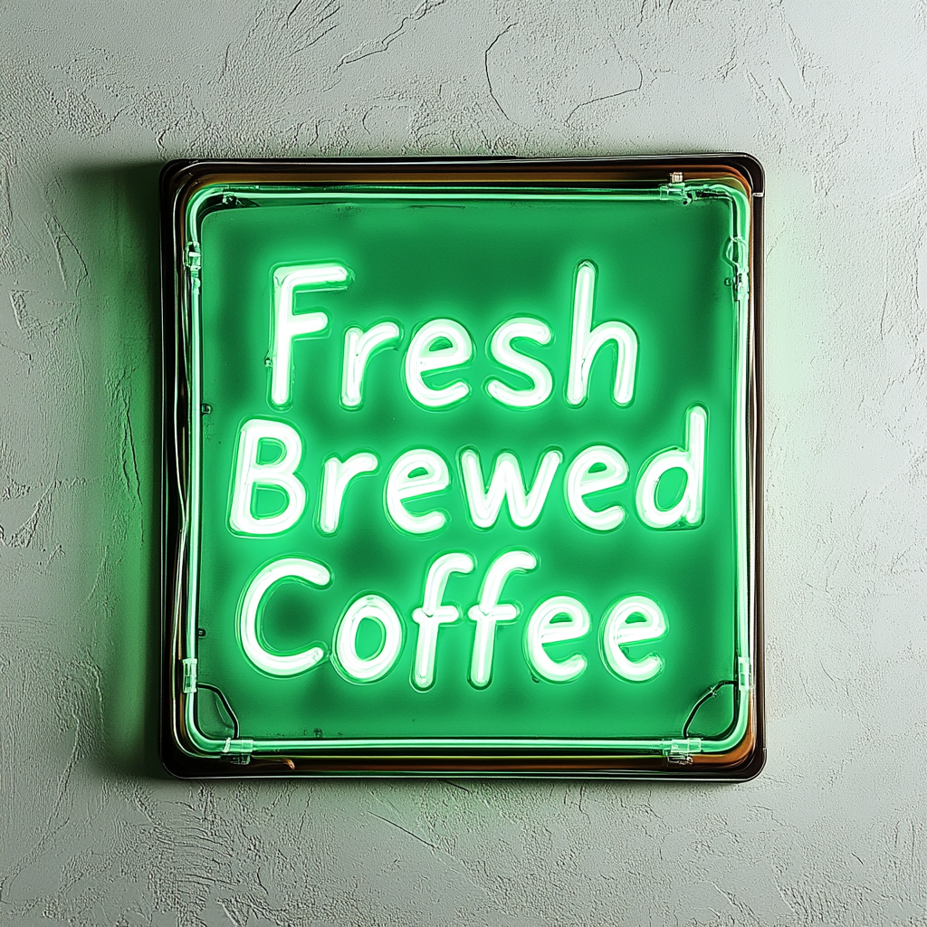 Fresh Brewed Coffee - Green Neon Sign, 18 Inches