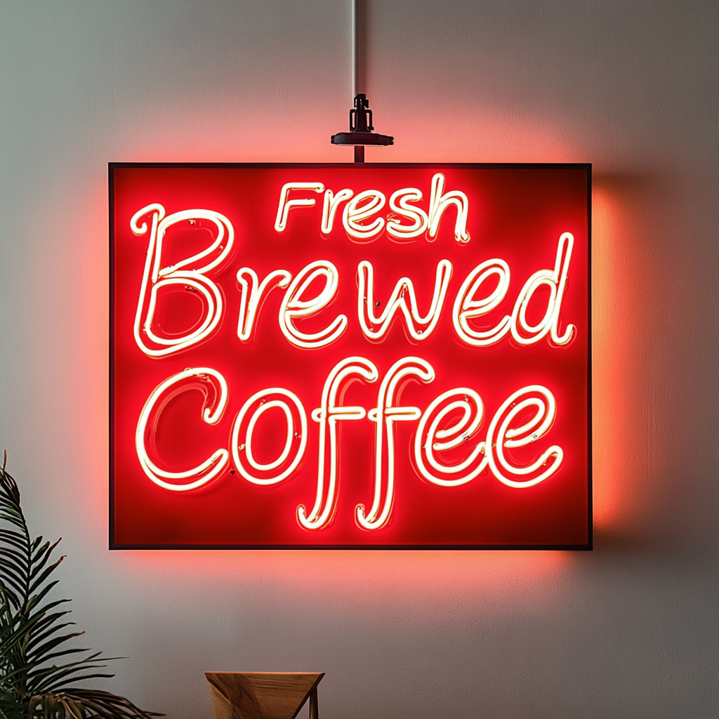 Fresh Brewed Coffee - Red Neon Sign, 24 Inches