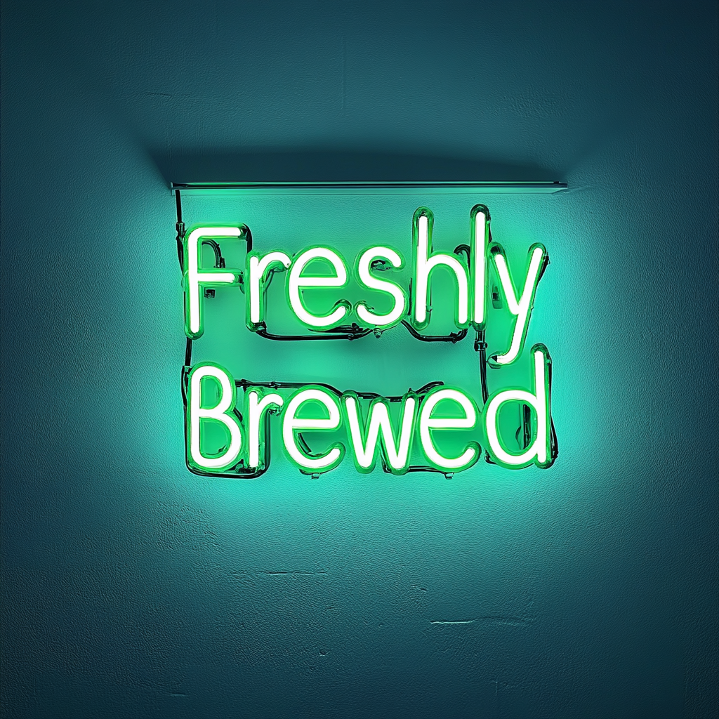 "Freshly Brewed" - Green Neon Sign, 24 Inches