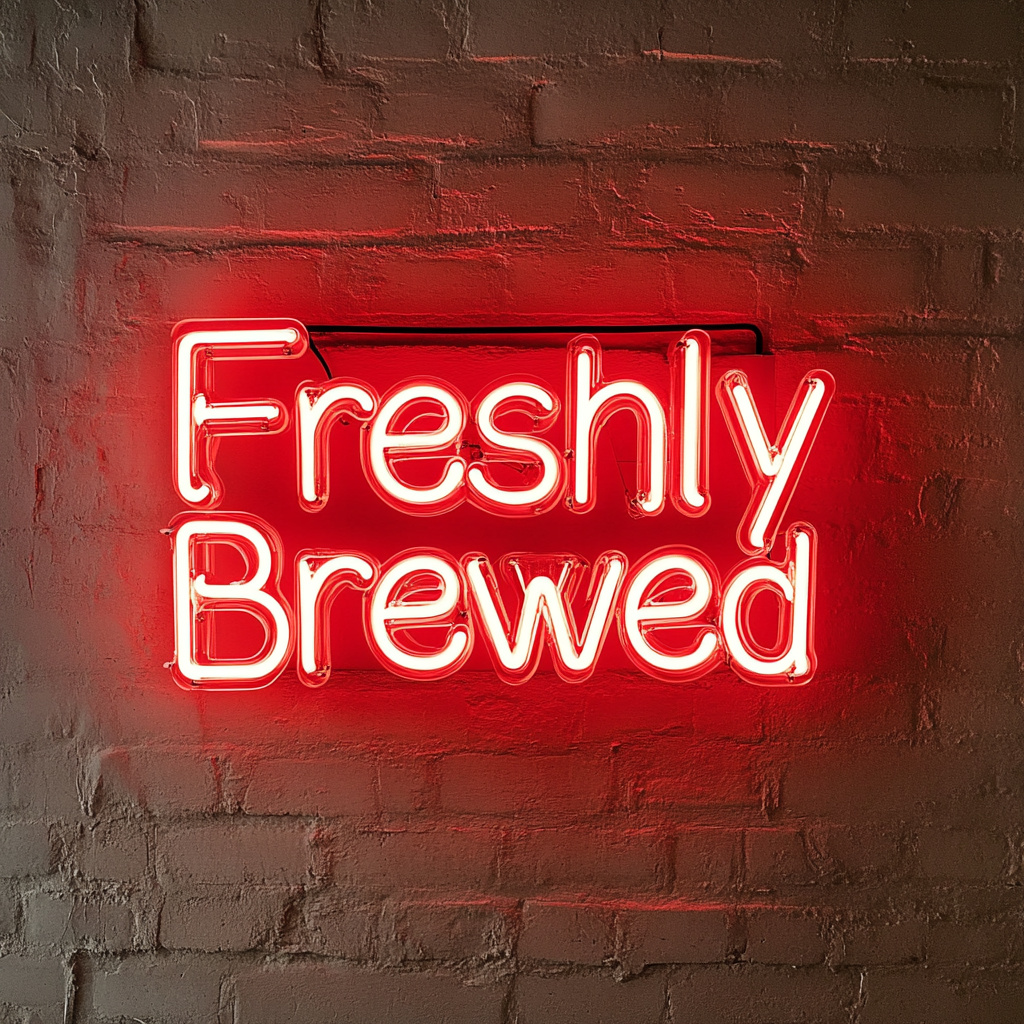 "Freshly Brewed" - Red Neon Sign, 24 Inches
