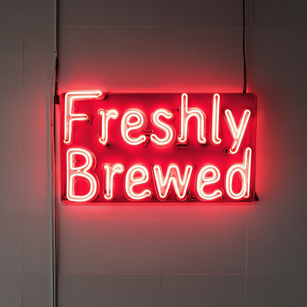 "Freshly Brewed" - Red Neon Sign, 24 Inches