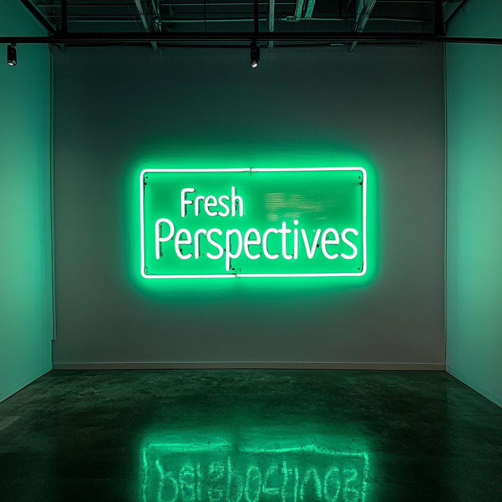 "Fresh Perspectives" - Green Neon Sign, 24 Inches