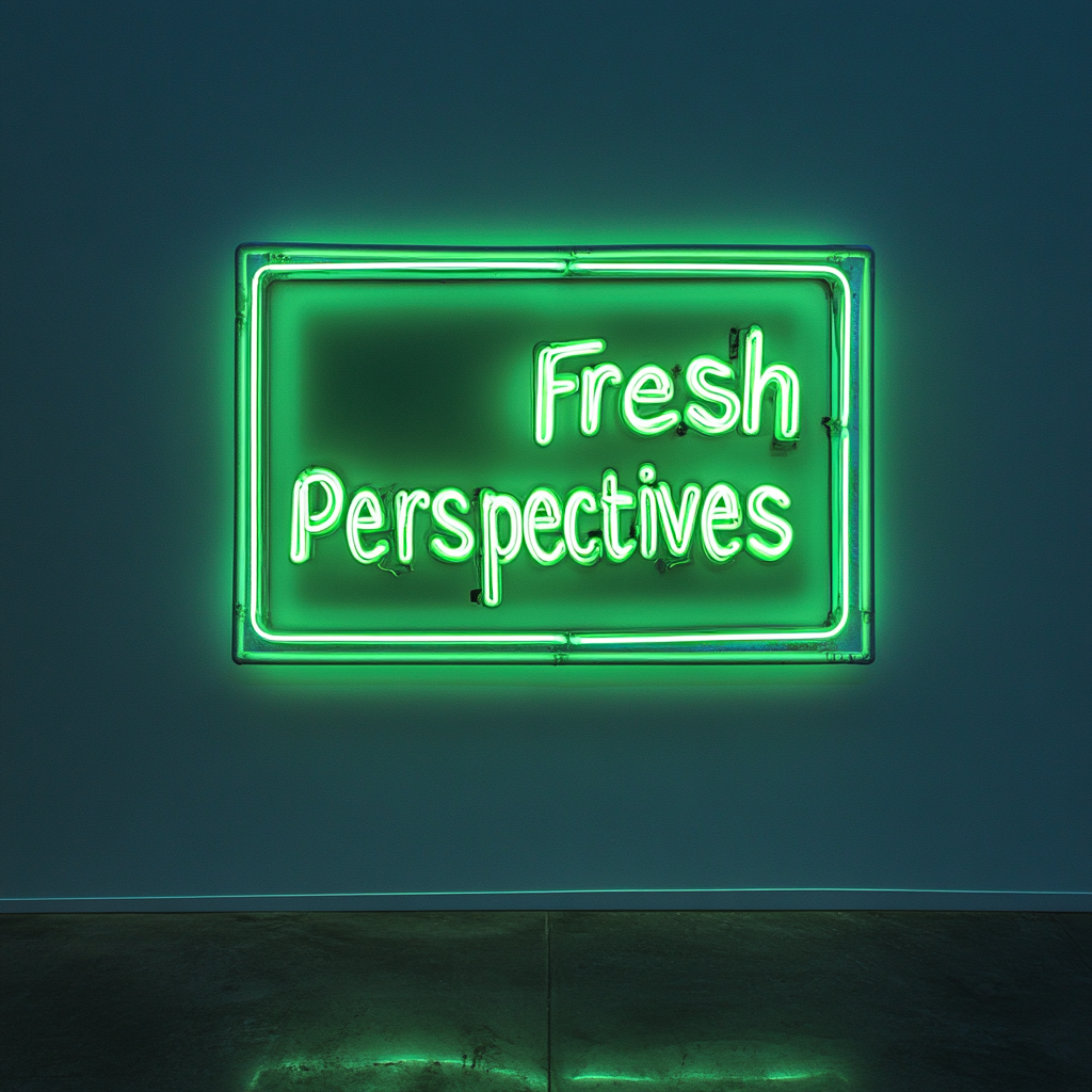 "Fresh Perspectives" - Green Neon Sign, 24 Inches