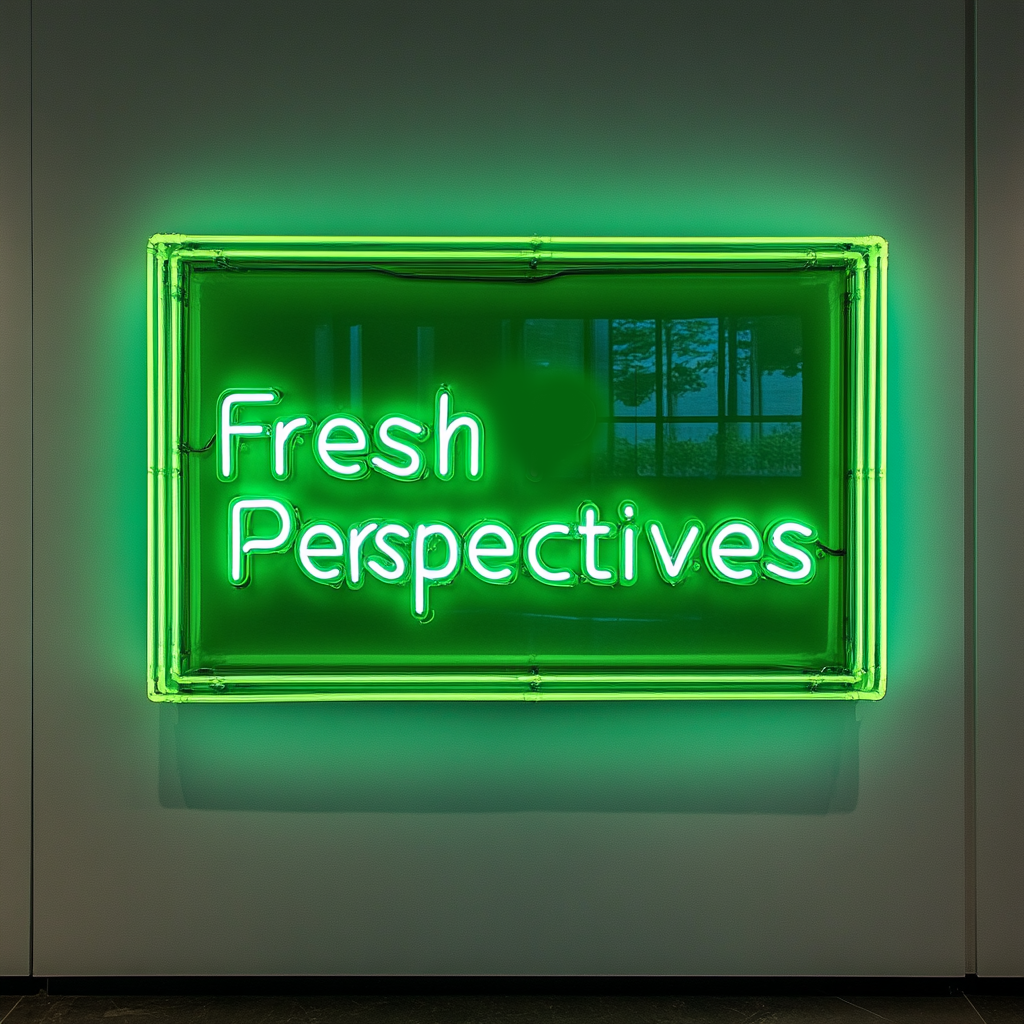 "Fresh Perspectives" - Green Neon Sign, 24 Inches