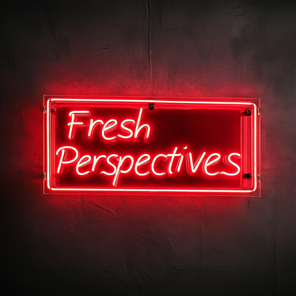 "Fresh Perspectives" - Red Neon Sign, 24 Inches