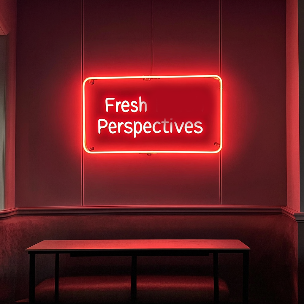 "Fresh Perspectives" - Red Neon Sign, 24 Inches