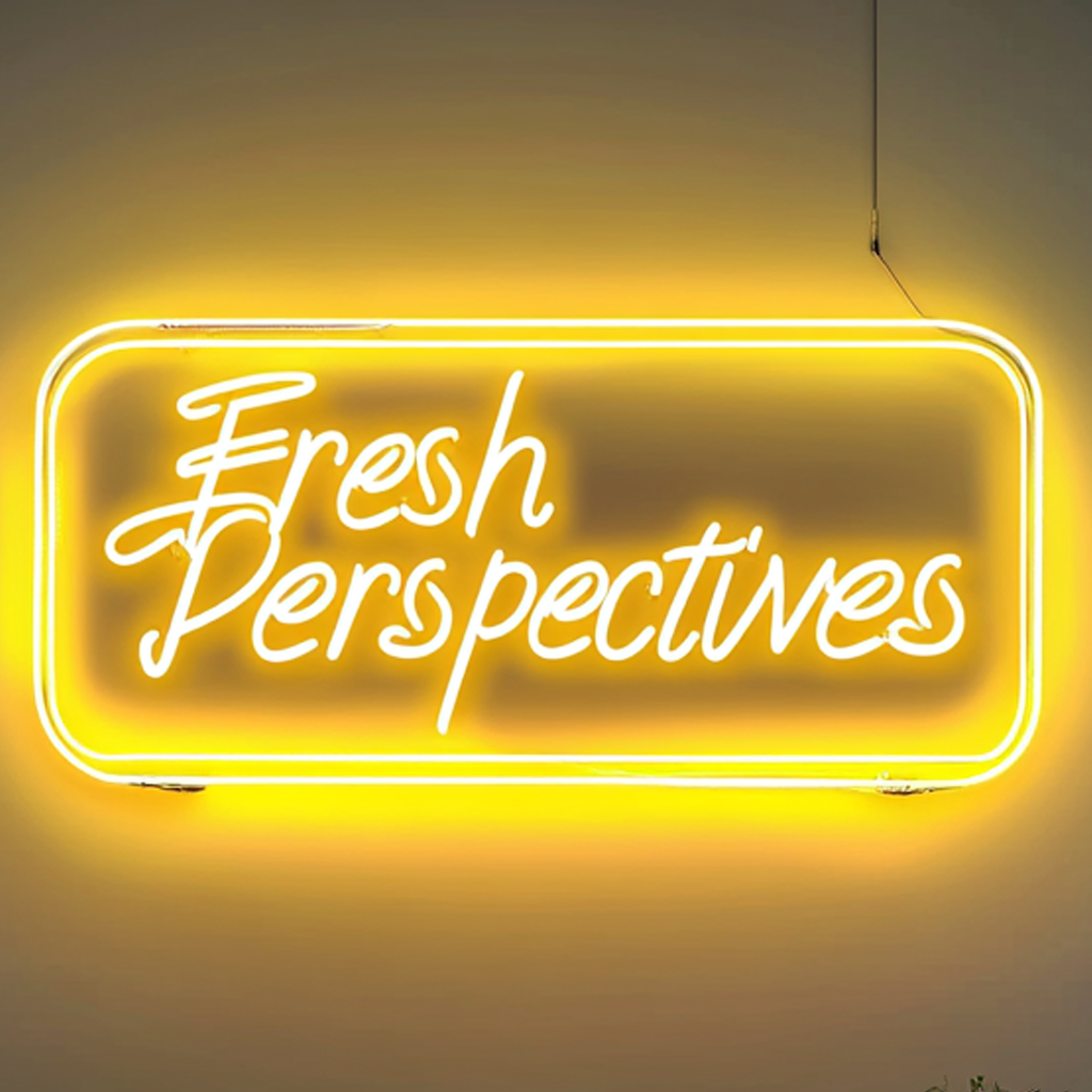 "Fresh Perspectives" - Yellow Neon Sign, 24 Inches
