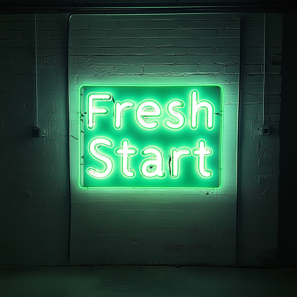 "Fresh Start" - Green Neon Sign, 24 Inches