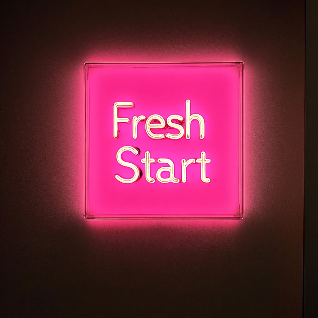 "Fresh Start" - Pink Neon Sign, 24 Inches
