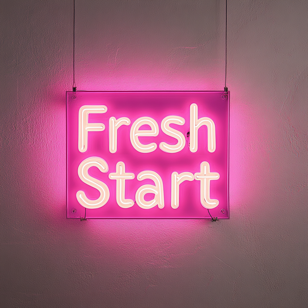 "Fresh Start" - Pink Neon Sign, 24 Inches