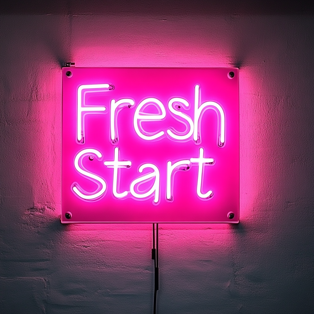 "Fresh Start" - Pink Neon Sign, 24 Inches