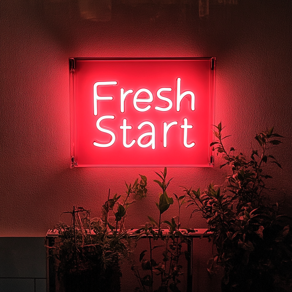 "Fresh Start" - Red Neon Sign, 24 Inches