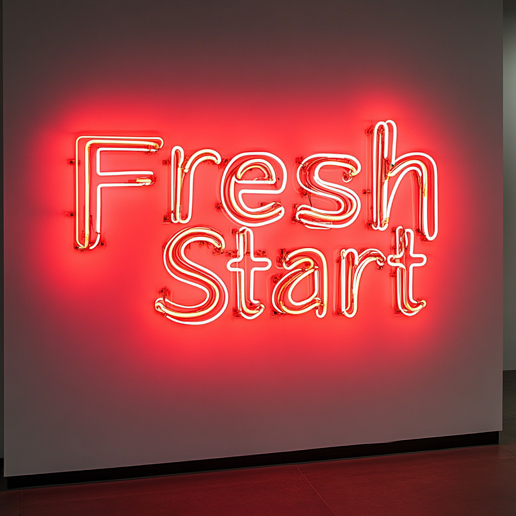 "Fresh Start" - Red Neon Sign, 24 Inches
