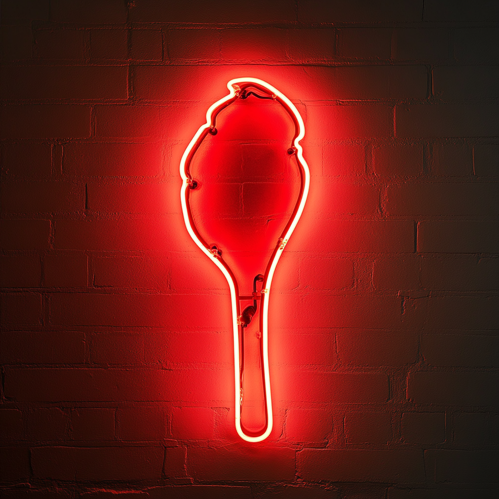 Fried Chicken Drumstick - Red Neon Sign, 18 Inches