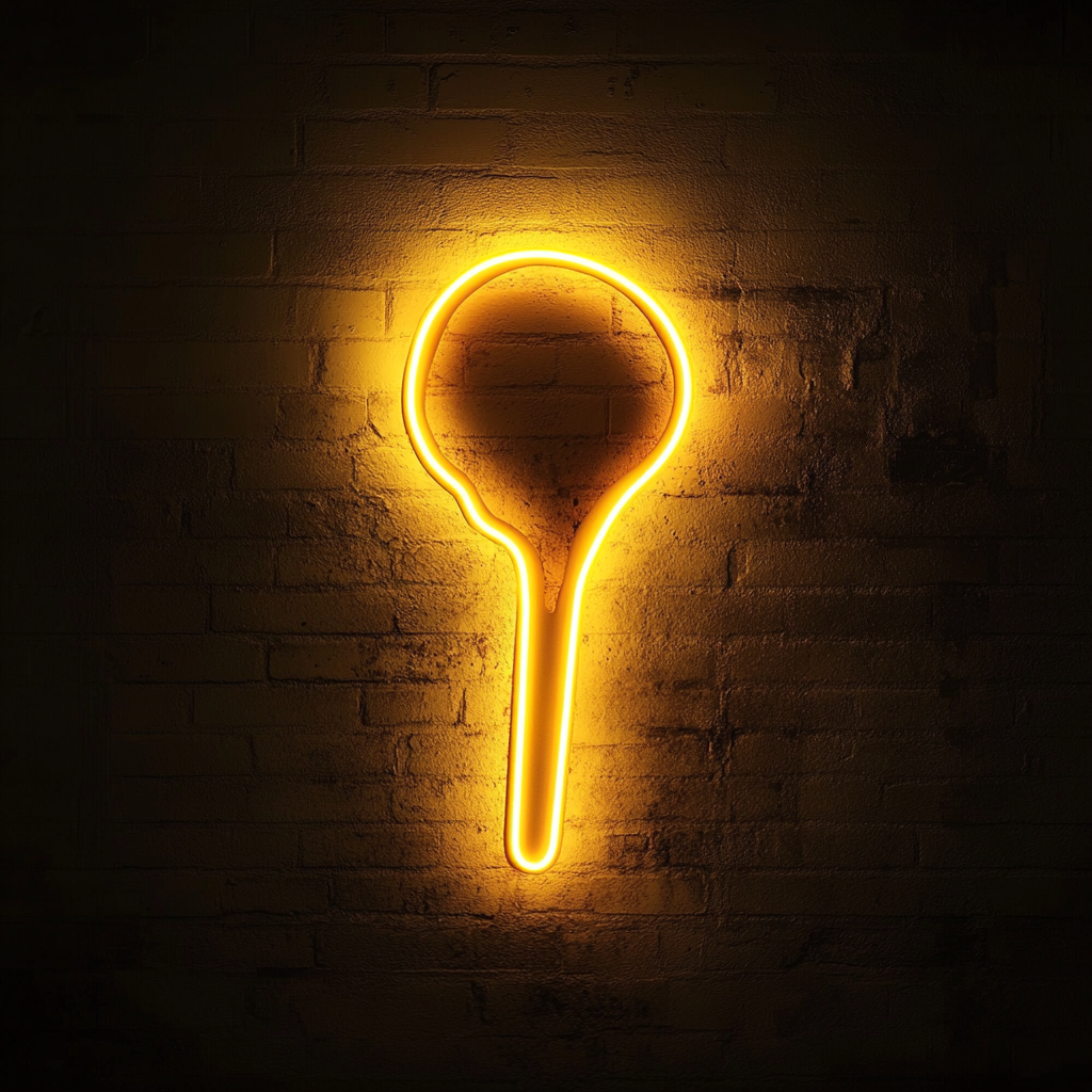 Fried Chicken Drumstick - Yellow Neon Sign, 24 Inches