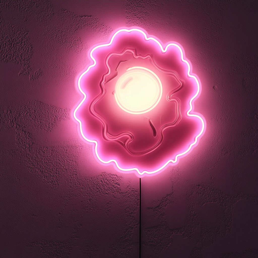 Fried Egg with Bacon - Pink Neon Sign, 18 Inches