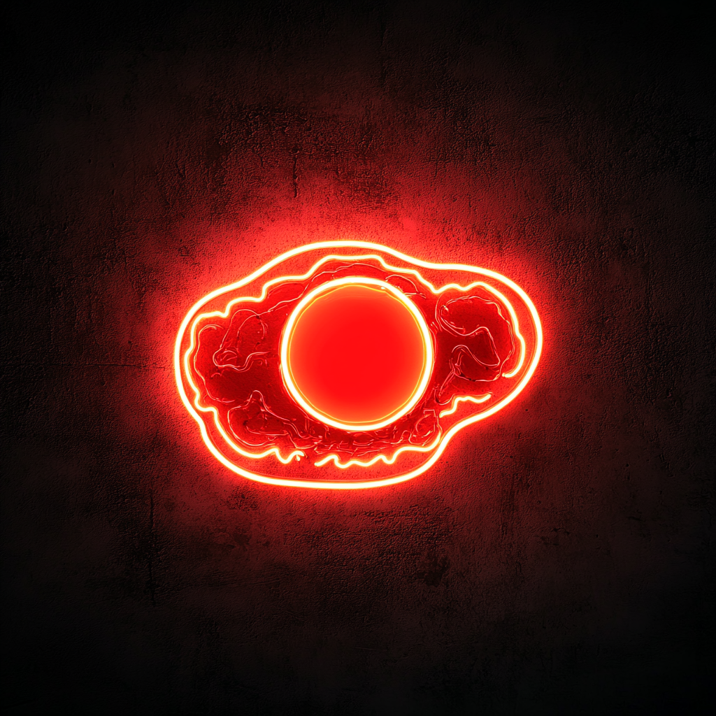Fried Egg with Bacon - Red Neon Sign, 18 Inches