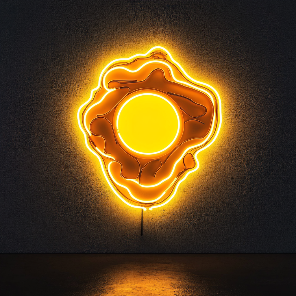 Fried Egg with Bacon - Yellow Neon Sign, 24 Inches