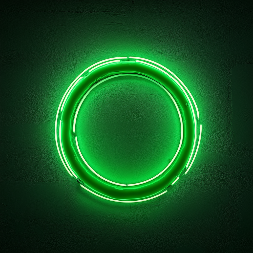 Fried Onion Rings - Green Neon Sign, 24 Inches