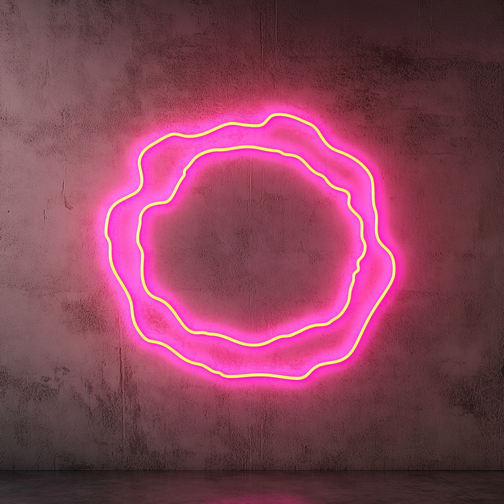 Fried Onion Rings - Pink Neon Sign, 18 Inches