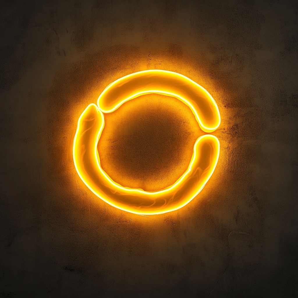 Fried Onion Rings - Yellow Neon Sign, 18 Inches