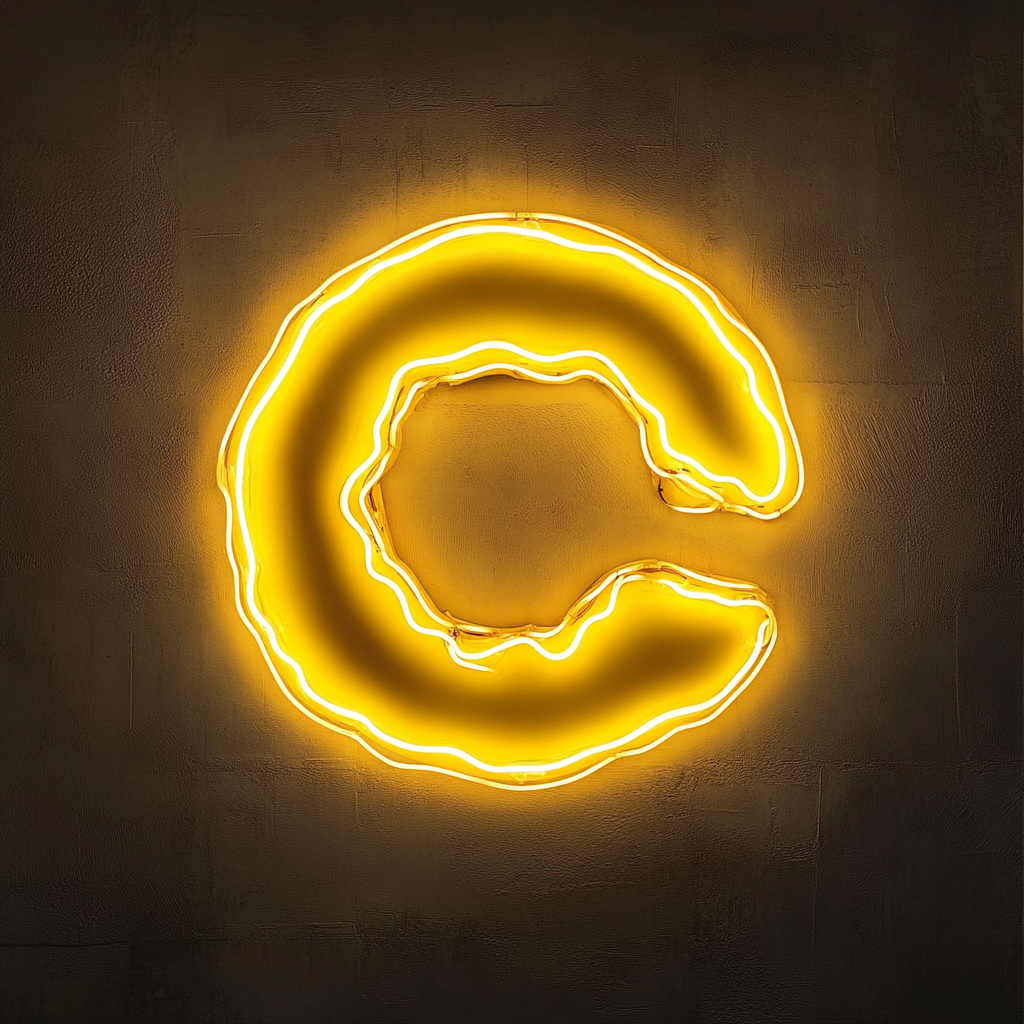 Frosted Doughnut with Bite - Yellow Neon Sign, 24 Inches