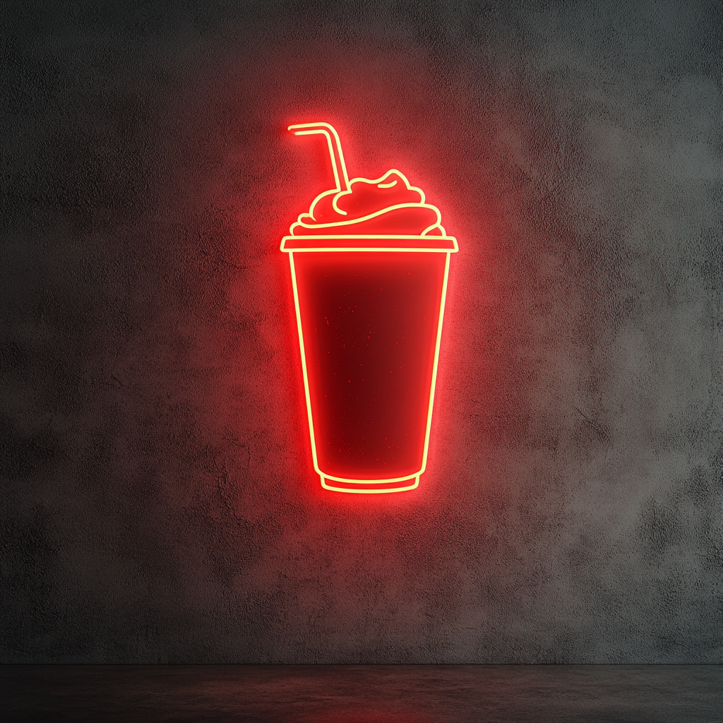 Frozen Coffee Drink - Red Neon Sign, 24 Inches