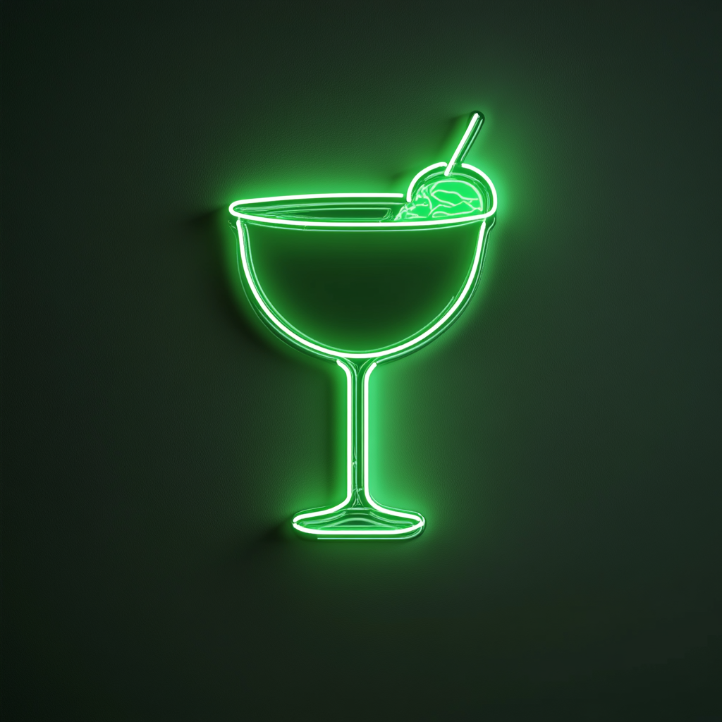 Frozen Margarita Glass - Green Neon Sign, 24 Inches