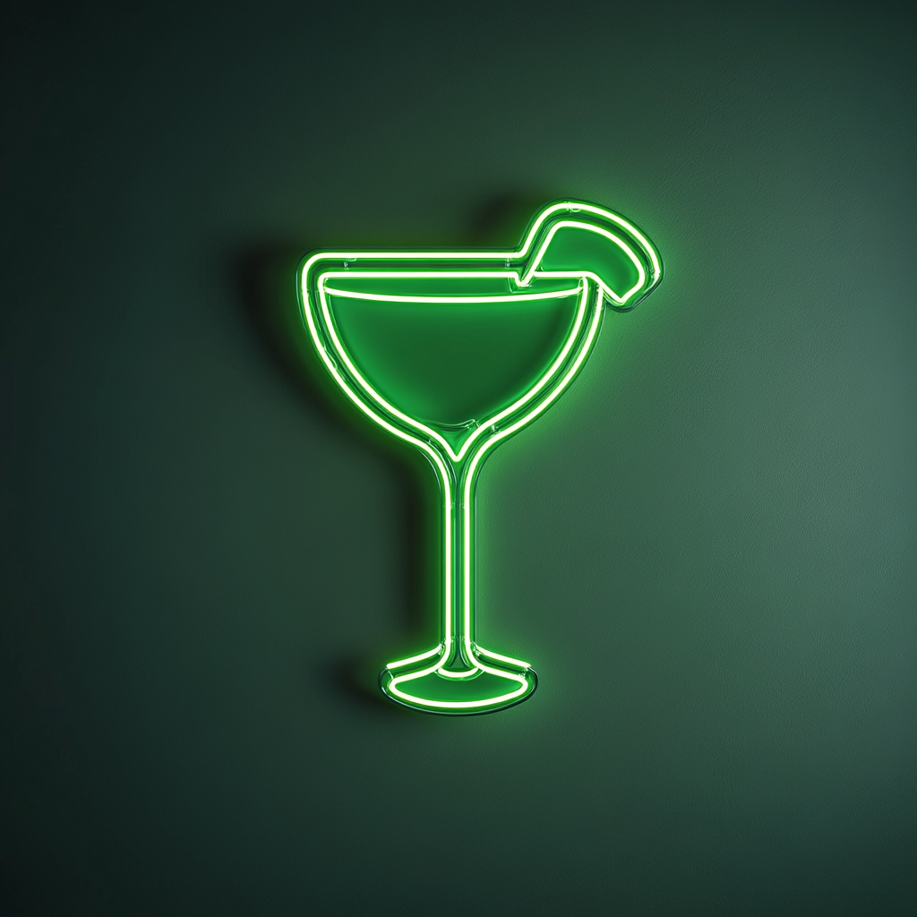 Frozen Margarita Glass - Green Neon Sign, 24 Inches