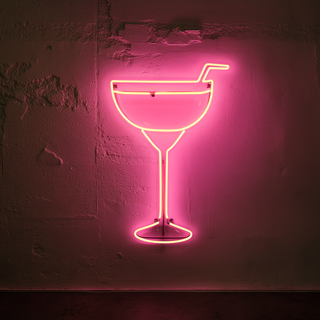 Frozen Margarita Glass - Pink Neon Sign, 24 Inches