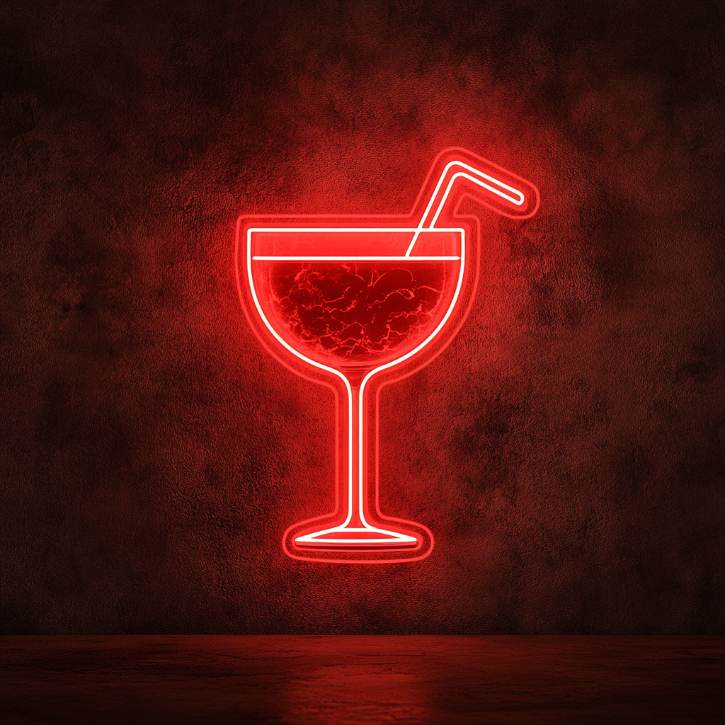 Frozen Margarita Glass - Red Neon Sign, 24 Inches