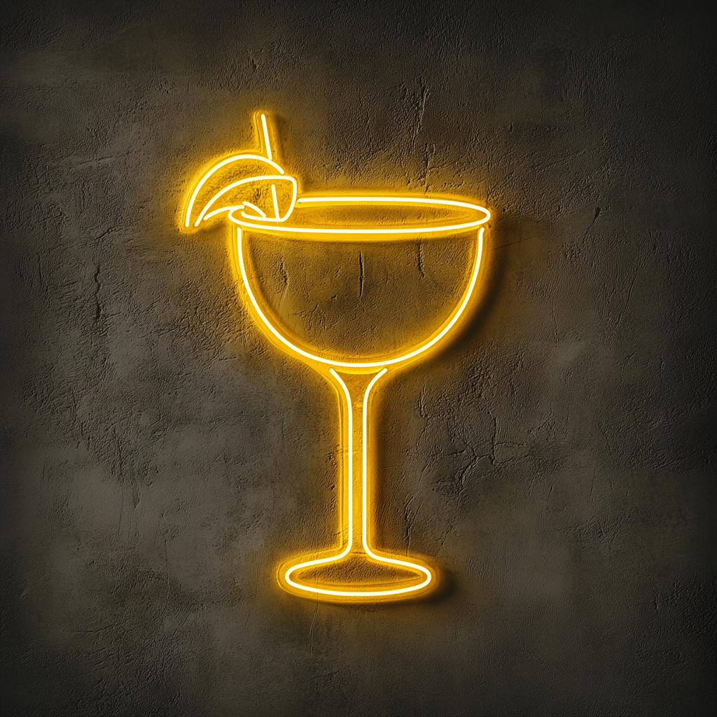 Frozen Margarita Glass - Yellow Neon Sign, 24 Inches