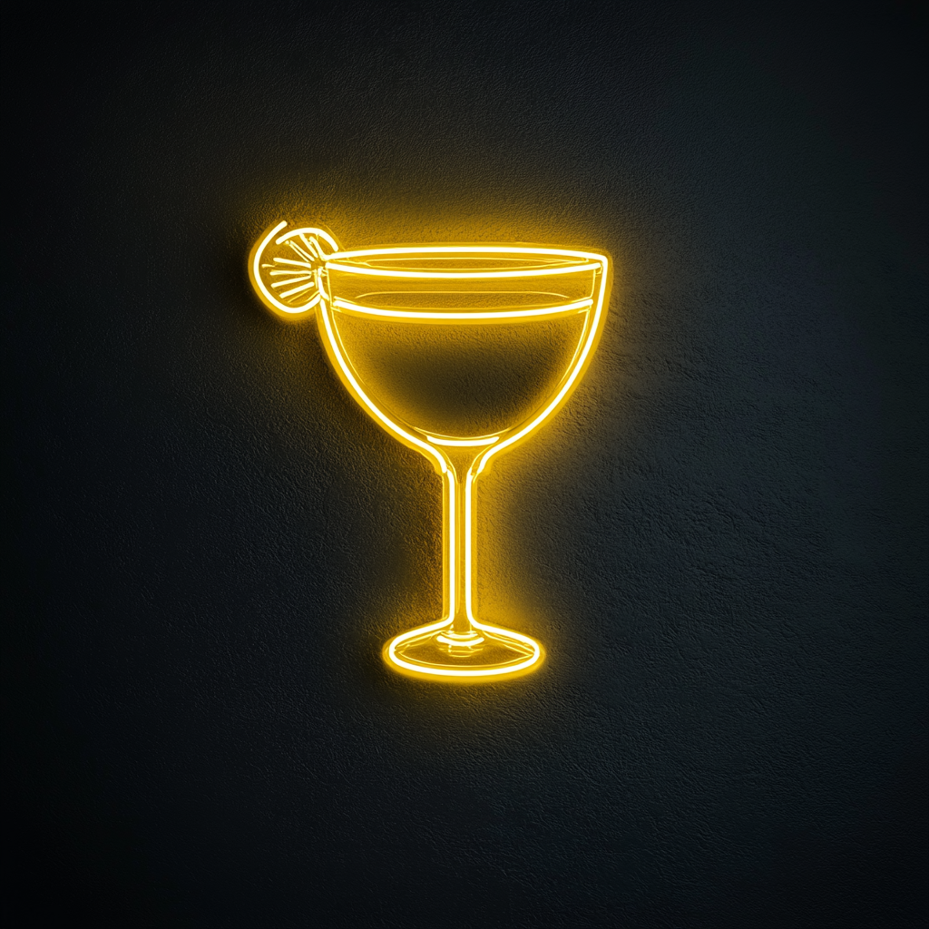 Frozen Margarita Glass - Yellow Neon Sign, 24 Inches