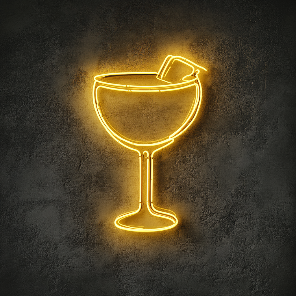 Frozen Margarita Glass - Yellow Neon Sign, 18 Inches