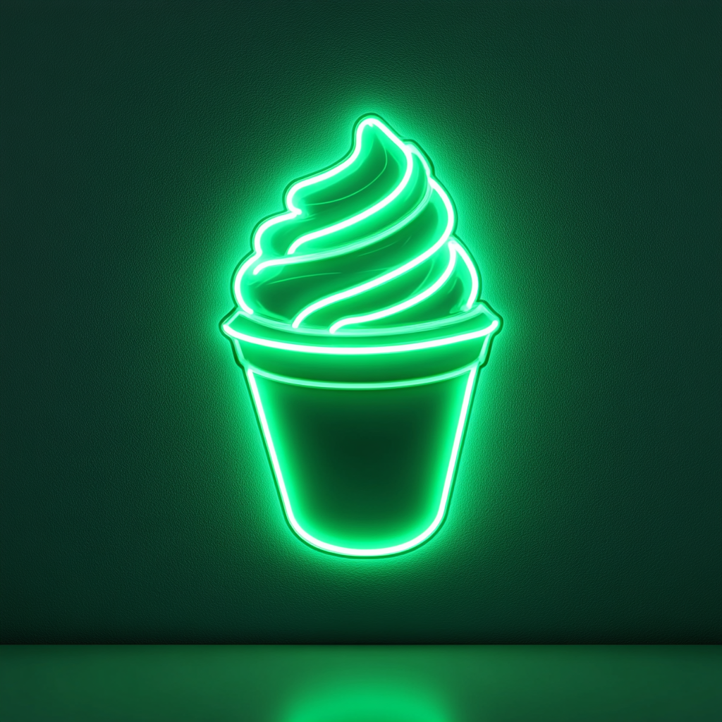 Frozen Yogurt Cup - Green Neon Sign, 18 Inches