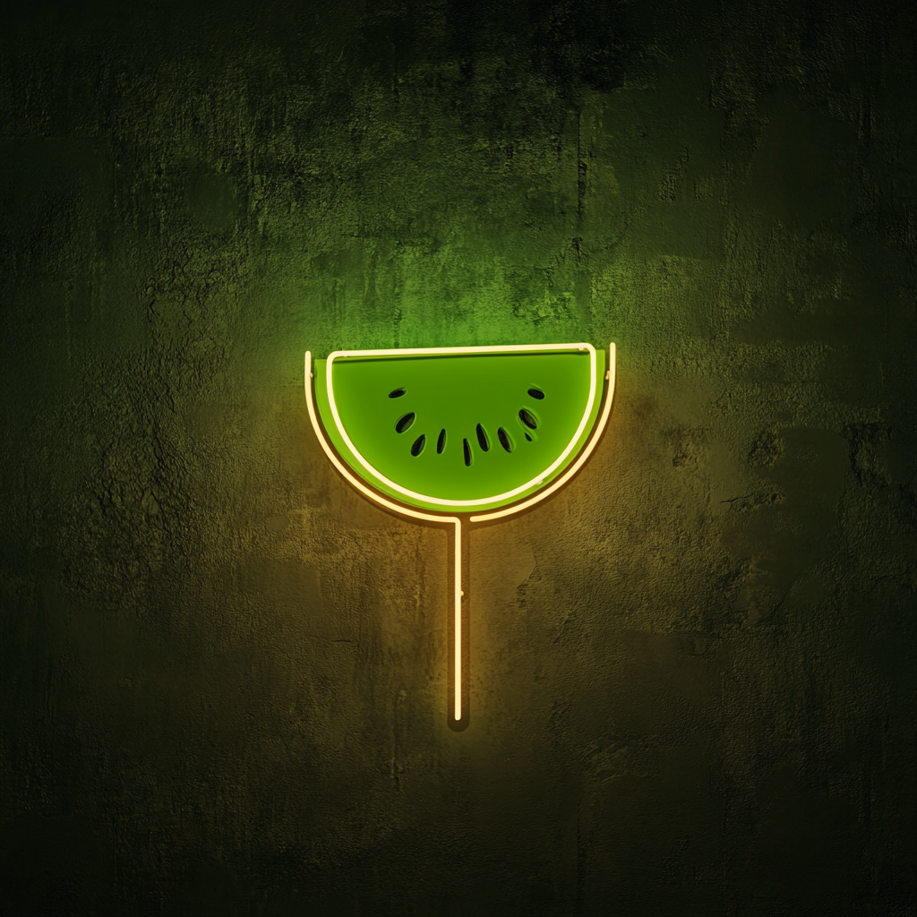 Fruit Skewer with Melon - Green Neon Sign, 24 Inches