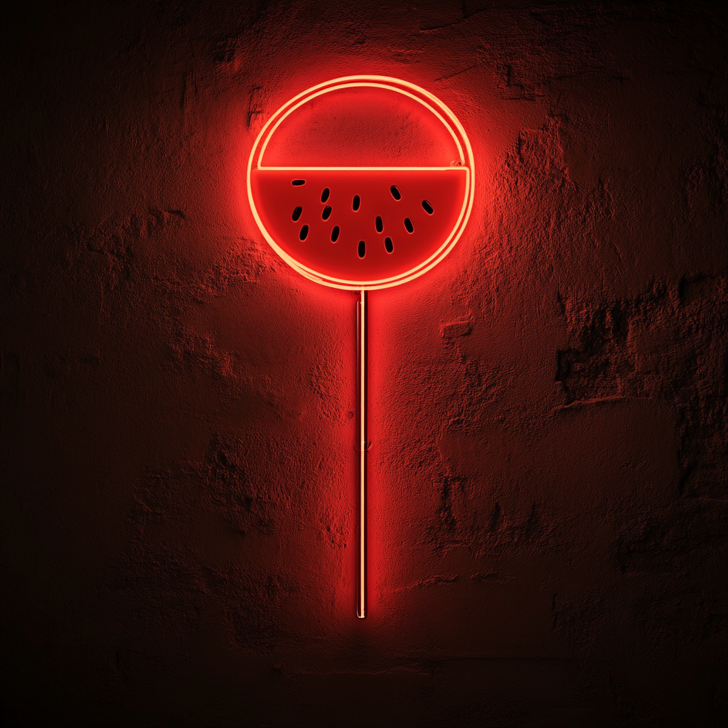 Fruit Skewer with Melon - Red Neon Sign, 24 Inches