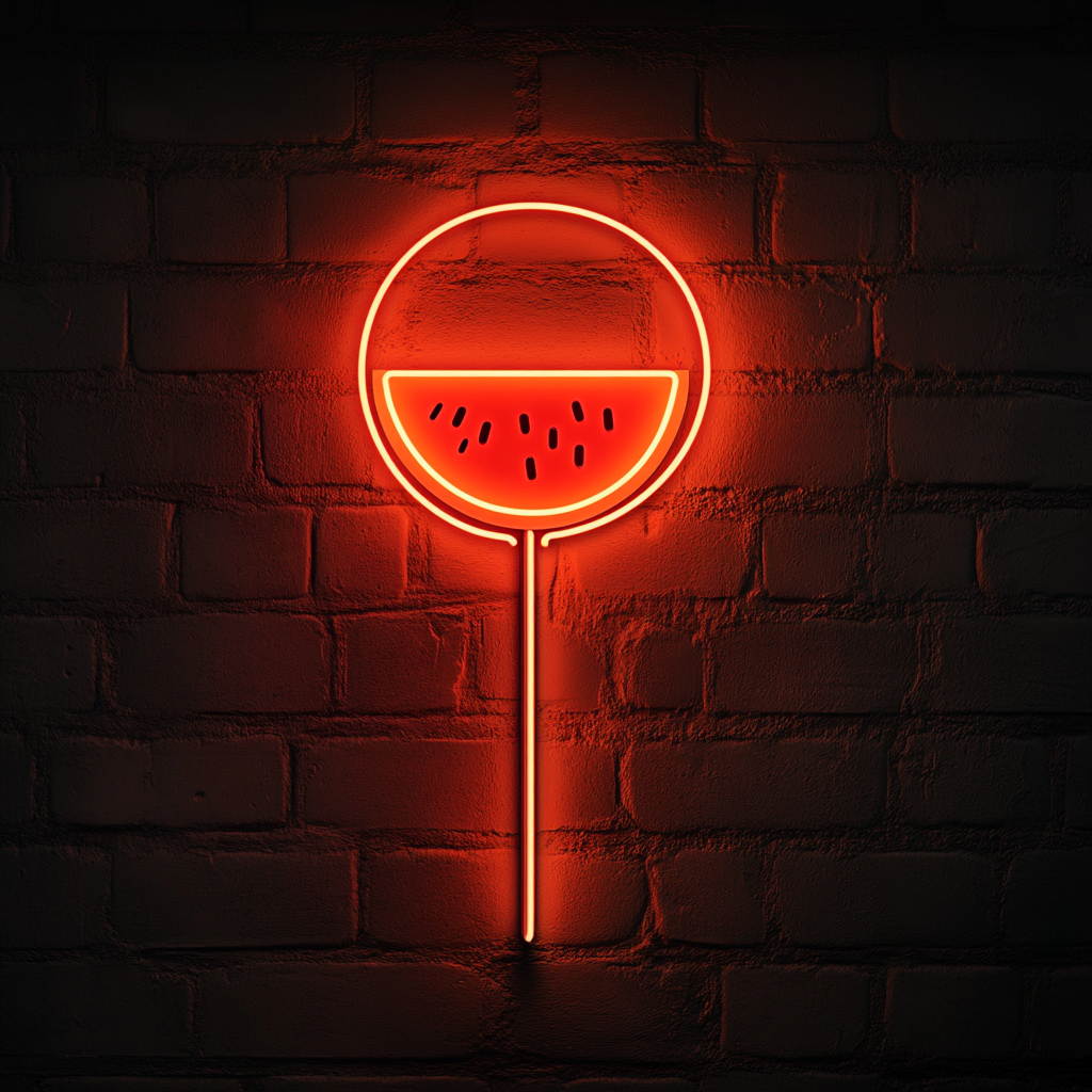 Fruit Skewer with Melon - Red Neon Sign, 24 Inches