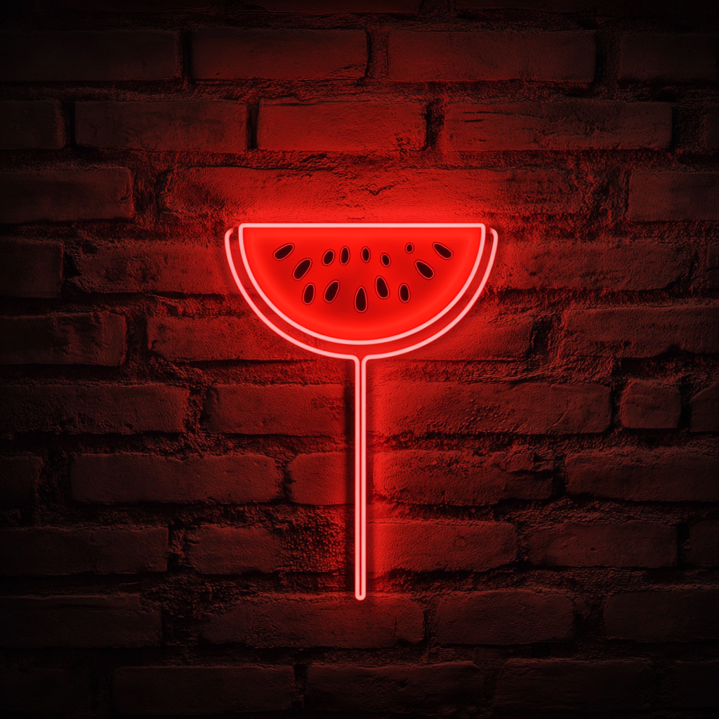 Fruit Skewer with Melon - Red Neon Sign, 24 Inches