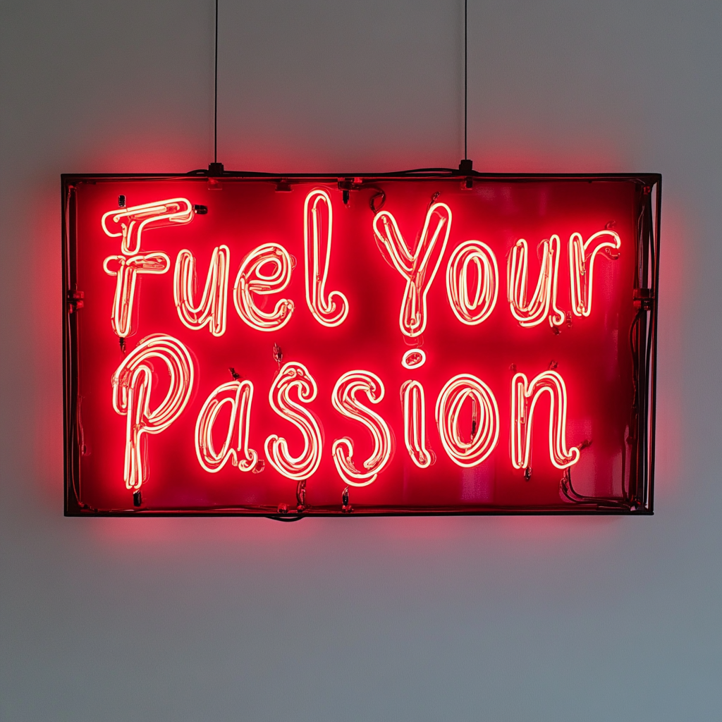 "Fuel Your Passion" - Red Neon Sign, 24 Inches