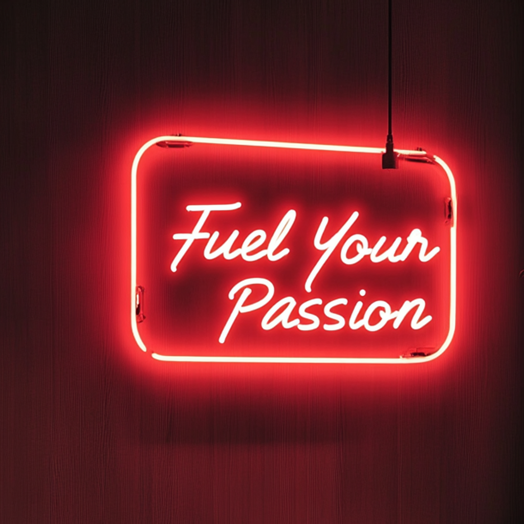 "Fuel Your Passion" - Red Neon Sign, 24 Inches