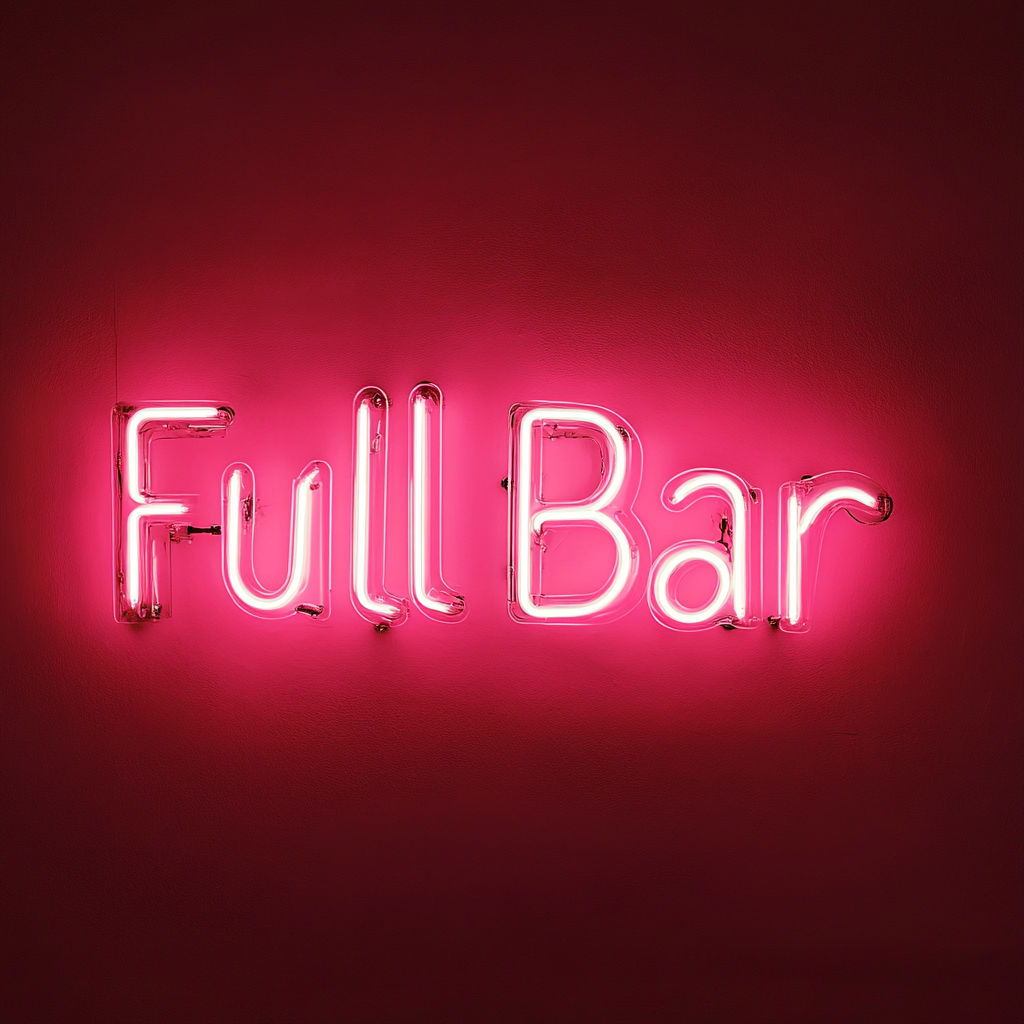 "Full Bar" - Pink Neon Sign, 24 Inches